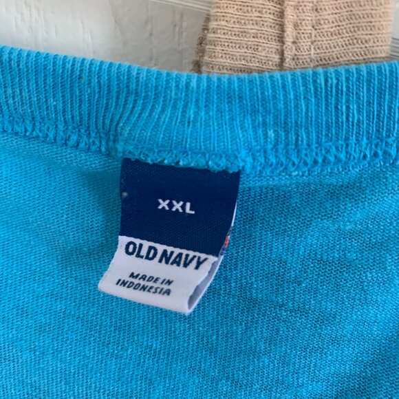 Old Navy EveryWear Linen Blend Tank Top Scoop Neck Sleeveless Blue Size XXL - Picture 3 of 5